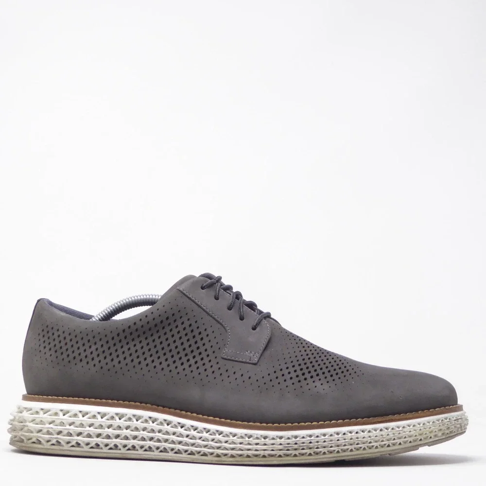 Cole Haan Mens OriginalGrand 2.0 Oxford Gray Perforated Leather C40399 11.5
